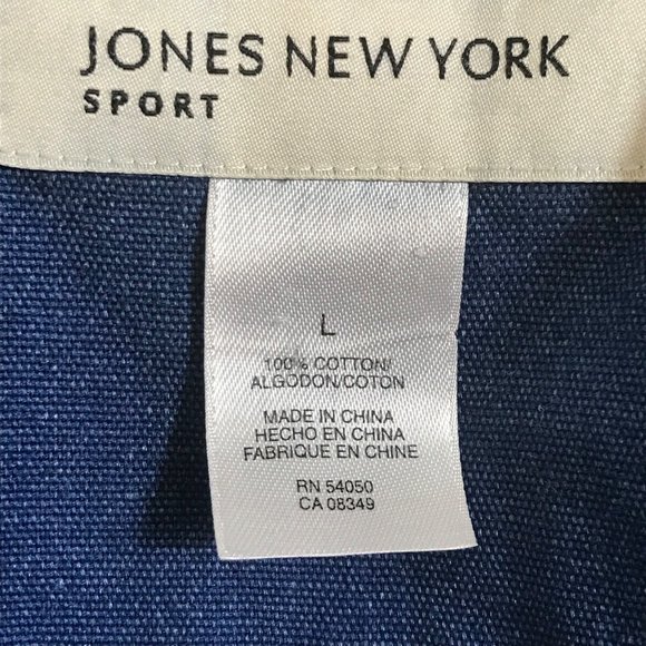Jones New York Sport Lightweight Jean Jacket Size Large Button Long Sleeve Denim - Picture 6 of 6
